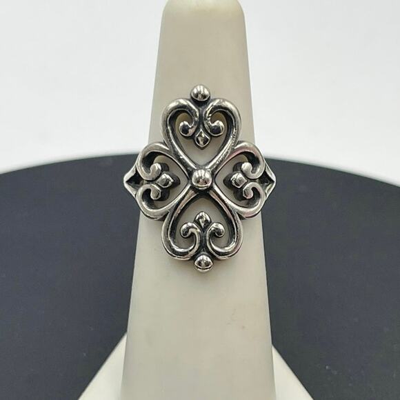 James Avery Adorned Hearts Four Scrolled Hearts Sterling Silver Signed Ring 6.5 - Picture 1 of 8